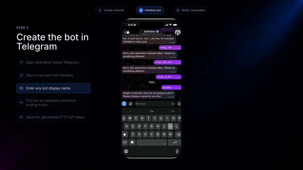 Wings Studio Telegram integration demo thumbnail