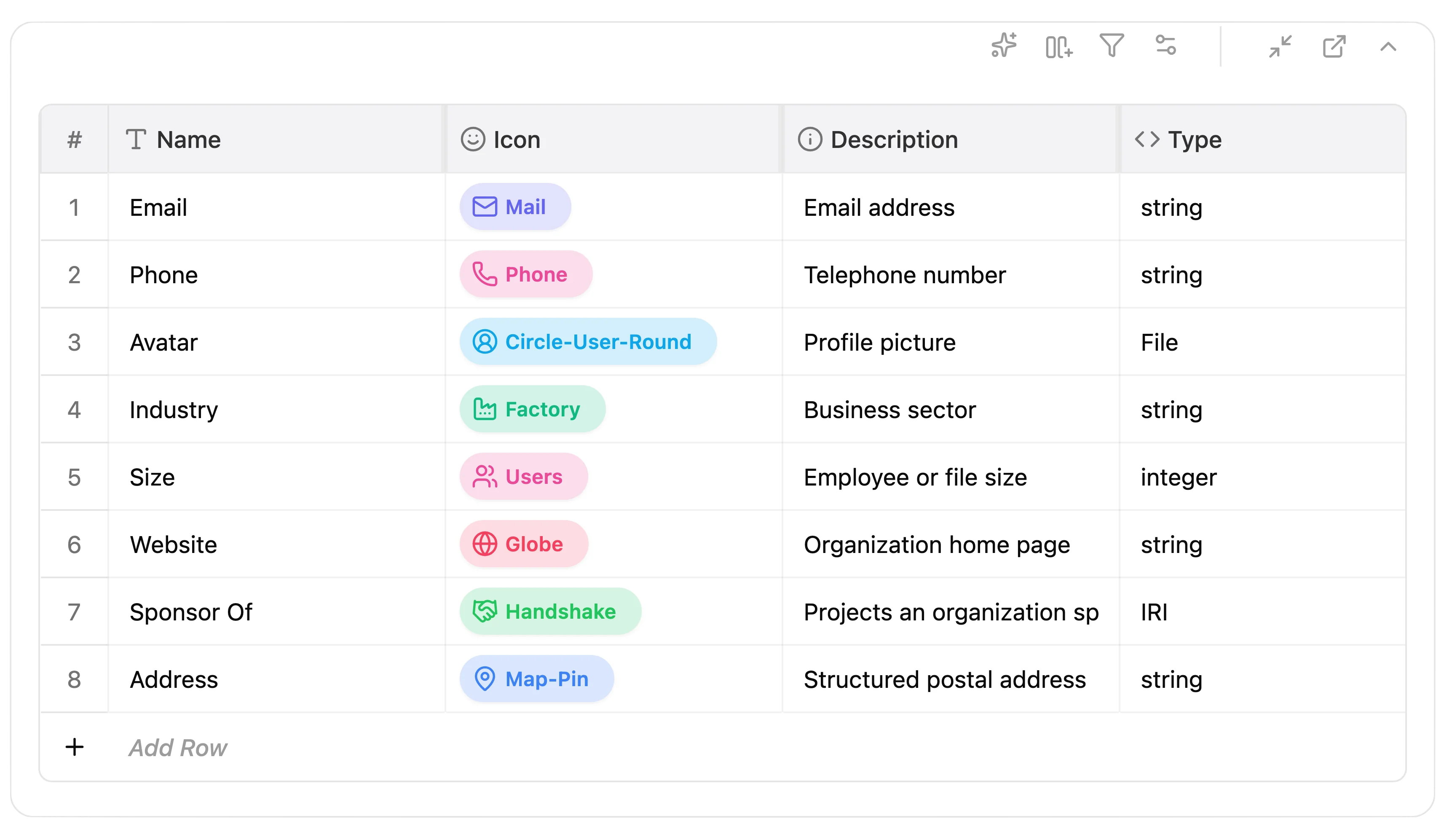 Schema editor